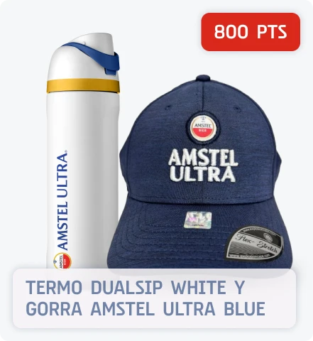Termo + gorra Amstel azul