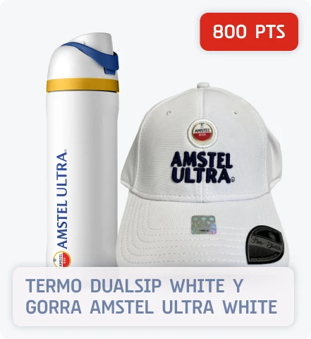 Termo + gorra Amstel blanca